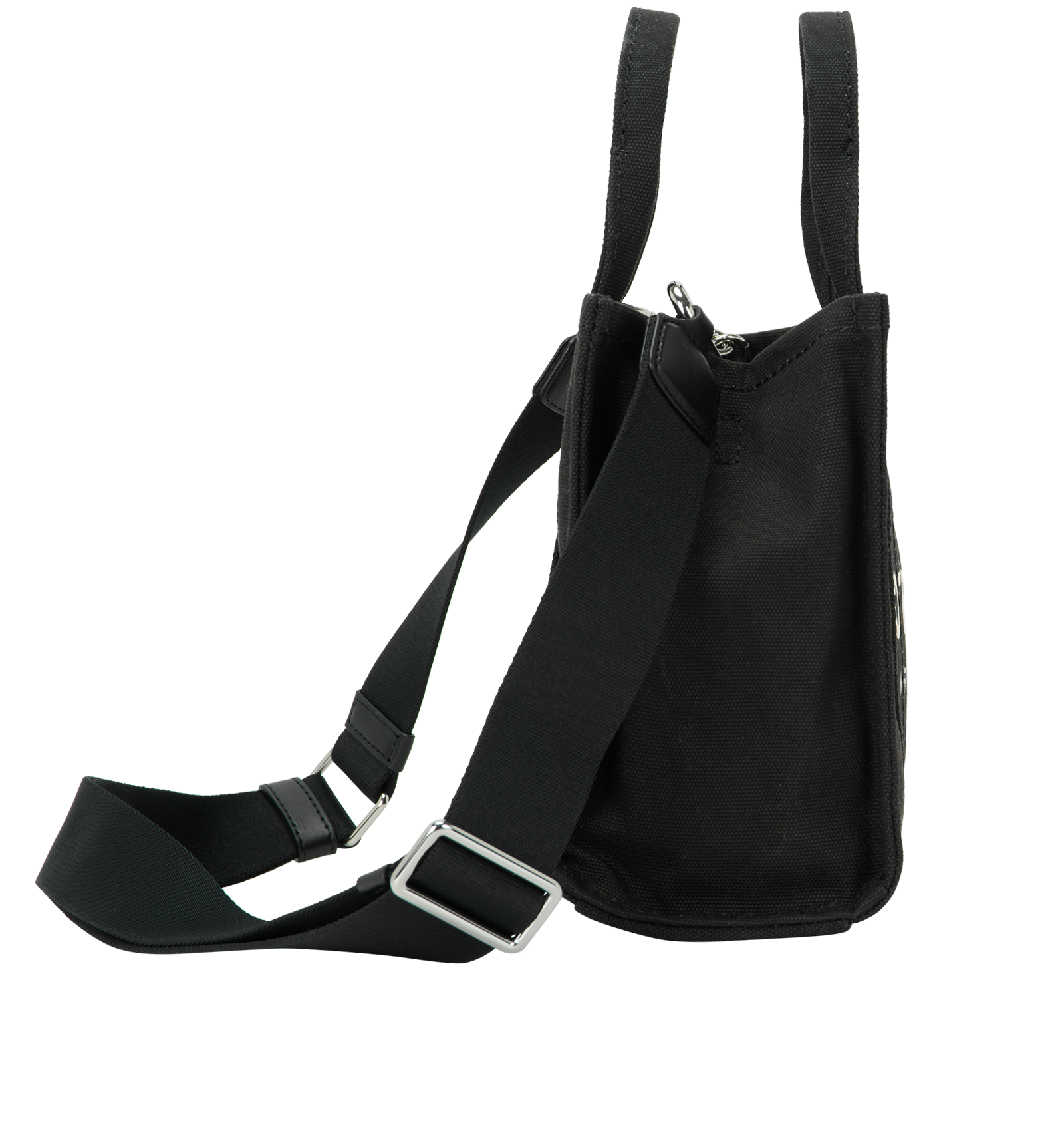 Small Tote, &pound;90, Handbags, Black, Canvas, Side view